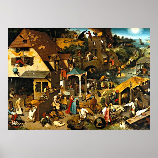 Pôster Verbos Neerlandeses, pintura Pieter Bruegel (Frente)