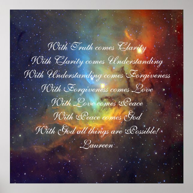 Poster Verdade, entender amor e Deus (Frente)