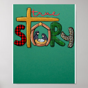 Poster Verdadeira História Natal Manger Cena de Natividad