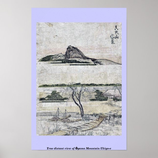Poster Verdadeira visão distante de Ōyama Mountain Ukiyo- (Frente)