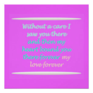 Pôster Verdadeiro padrão do poema Romance rosa