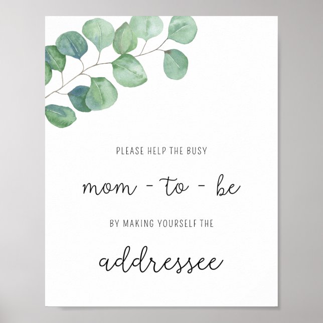 Poster Verde - Ajude a Mãe Atarefada a Endereçar (Frente)