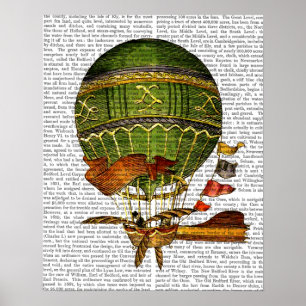 Poster Verde-balão de ar quente