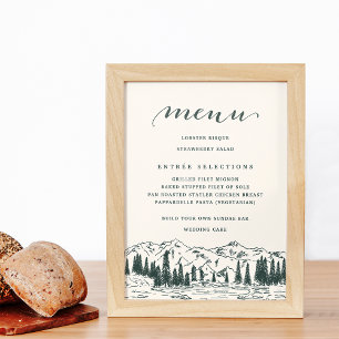 Poster Verde Caçador Sinal de Menu de Esquema de Montan