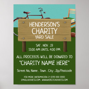 Poster Verde, Charity Yard - Publicidade para eventos de