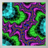 Verde Colorido e Fractal Roxo