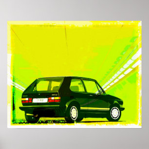 Poster Verde de GTi MkI do golfe