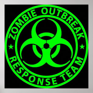 Pôster Verde do néon da equipe da resposta da