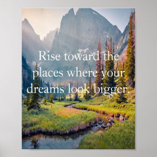 Poster Verde e Azul Montanha Alpina Oculta Motivacional