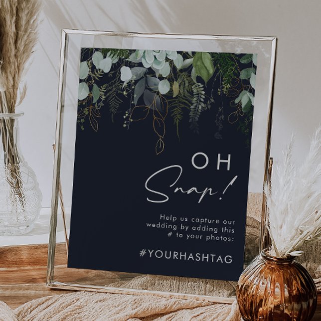 Poster Verde e Folha Dourada | Marinho escuro Oh Snap Has (Criador carregado)