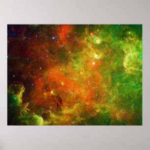 Pôster Verde e laranja da nebulosa norte-americana