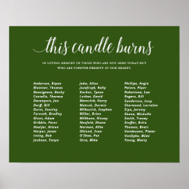 Poster Verde Esta Vela Arde Memorial de Reunião de Turma