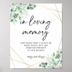 Poster Verde Eucalipto Em Memória Amorosa Casamento