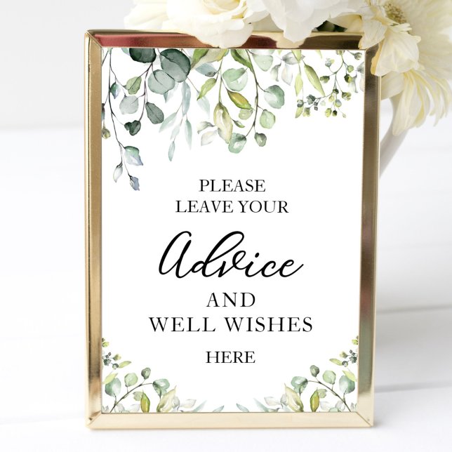 Poster Verde Eucalyptus Advice E Wish Sign (Criador carregado)
