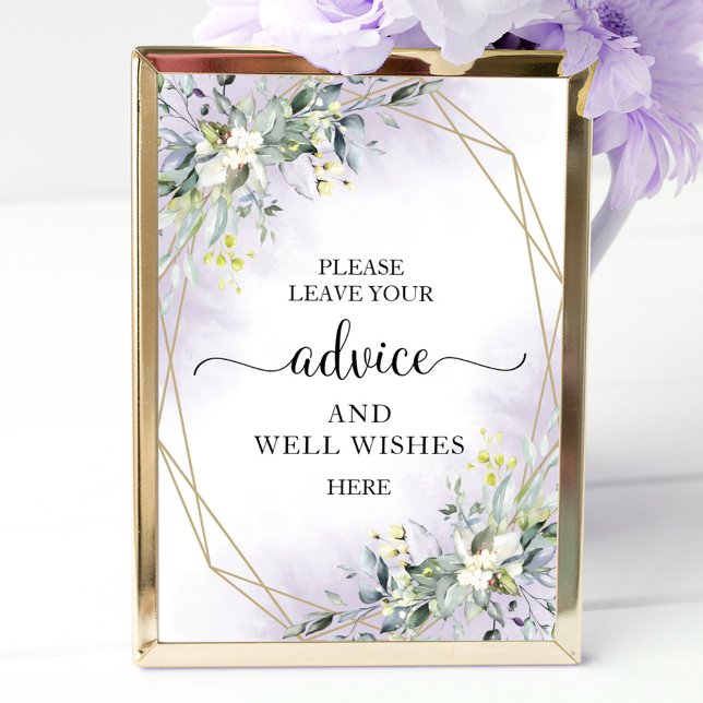 Poster Verde Eucalyptus Advice E Wish Sign (Criador carregado)