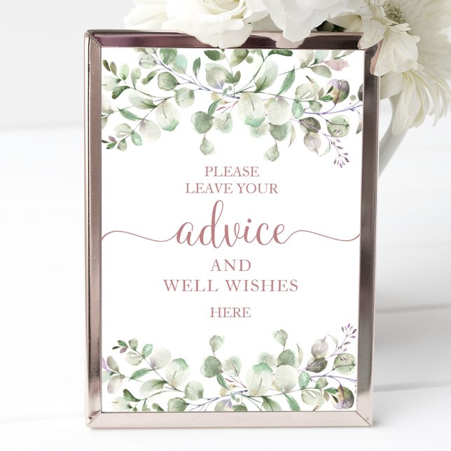 Poster Verde Eucalyptus Advice E Wish Sign (Criador carregado)