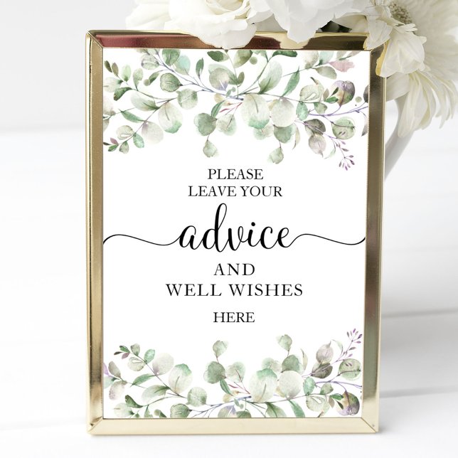 Poster Verde Eucalyptus Advice E Wish Sign (Criador carregado)