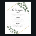 Poster Verde Eucalyptus Glitter Bar<br><div class="desc">Greenery Eucalyptus Glitter Frame Calligrapy Bar</div>
