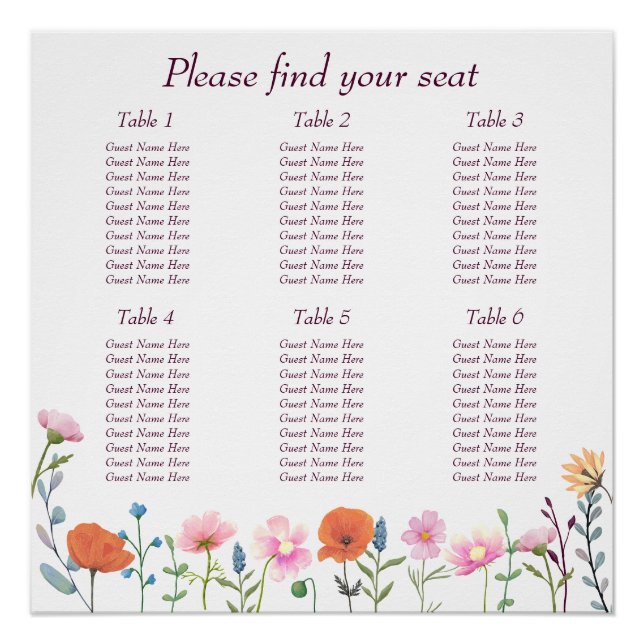 Pôster Verde floral colorido clássico (Frente)