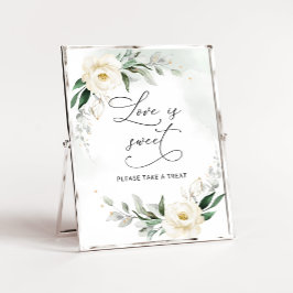 Poster Verde floral dourado elegante O amor é doce