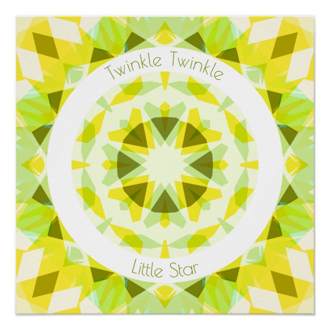 Pôster Verde limão Amarelo Twinkle Pequeno Estrelo de Beb (Frente)