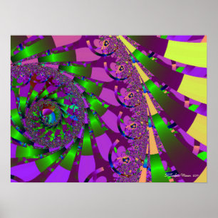 Pôster Verde limão giratório