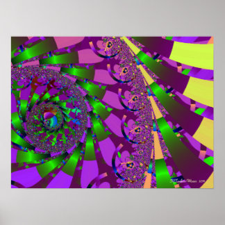 Pôster Verde limão giratório