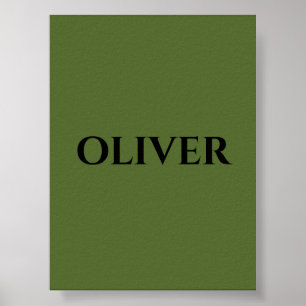 Poster Verde-oliva e nome preto minimalista