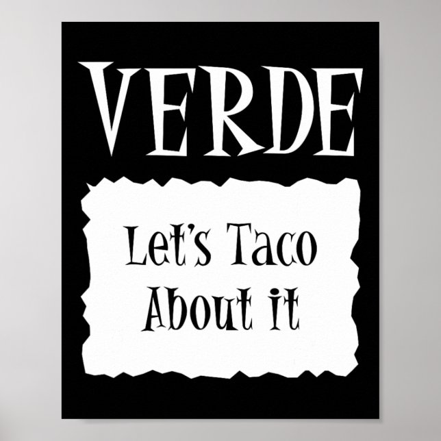 Poster Verde - Roupa de Taco de Halloween de Hot Packet (Frente)