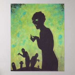 Poster Verde significa "GO Zombie silhouette Horror Art p