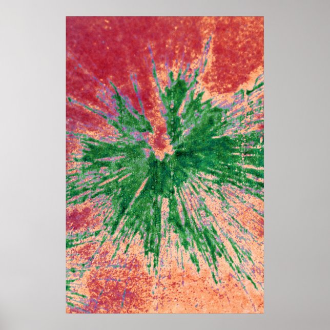 Poster Verde sobre Paintball Vermelho e Laranja (Frente)