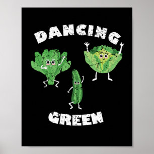 Poster Verdes Vegan Vegetarianos Dançantes