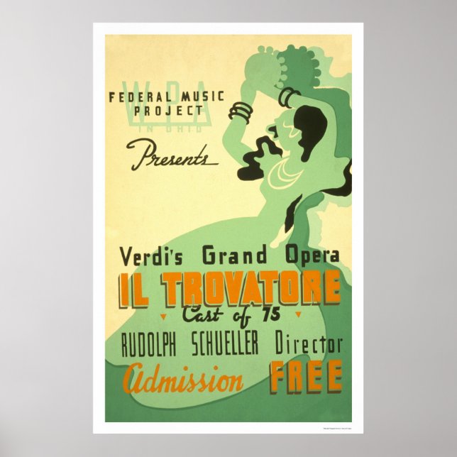 Poster Verdi Il Trovatore 1937 WPA (Frente)