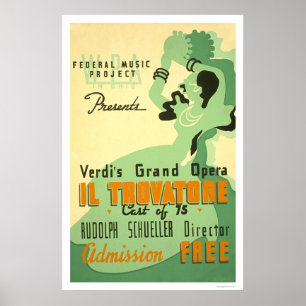 Poster Verdi IL Trovatore WPA 1937