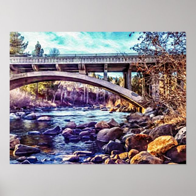 Poster Verdi Truckee river bridge (Frente)
