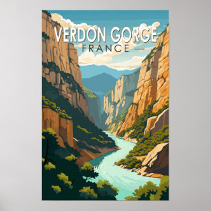 Poster Verdon Gorge France Viagem Art Vintage