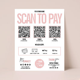 Poster Verificação de Código QR para Pagar Venmo de Sinal