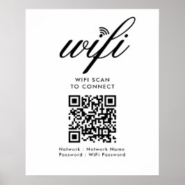 Poster Verificação Wi-Fi de código QR para conectar branc