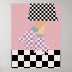 Poster Verificações de Arte de Rapariga de Pista Verifica