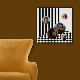 Poster Verificador de faixas brancas pretas de colagem de