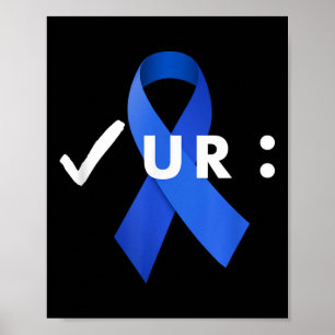 Poster Verifique Seu Colon, Colonoscopia. Colon Cancer Aw
