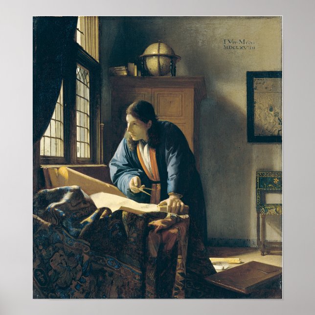 Poster Vermeer - A Geógrafa 1669 (Frente)