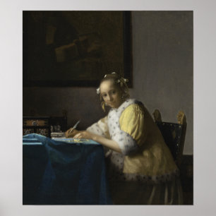 Poster Vermeer - A Lady Escrevendo 1667