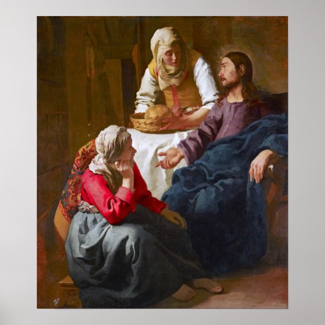 Poster Vermeer - Cristo na Casa de Martha e Mary (Frente)