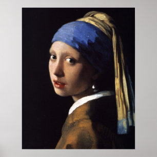 Pôster Vermeer Girl Pearl Enarrando pintura de arte