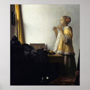 Poster Vermeer - Jovem Mulher Com Colar 1665