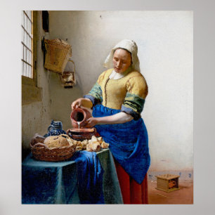 Poster Vermeer - Milkmaid - arte do vintage