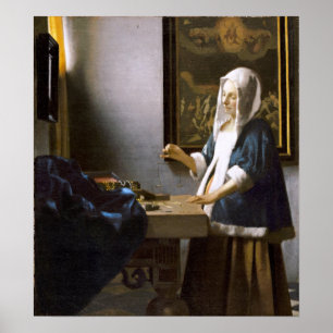 Poster Vermeer: Mulher que guardara um equilíbrio
