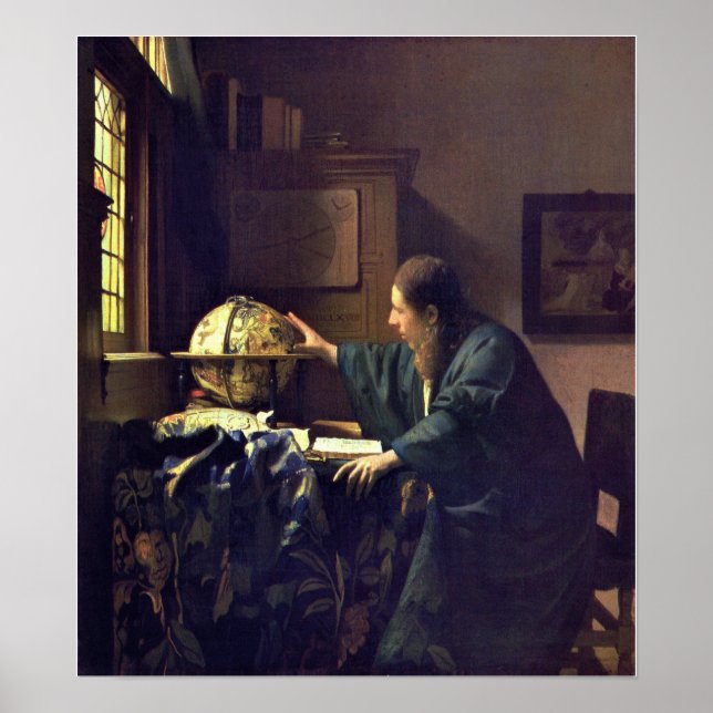 Poster Vermeer - O Astrônomo 1668 (HQ) (Frente)