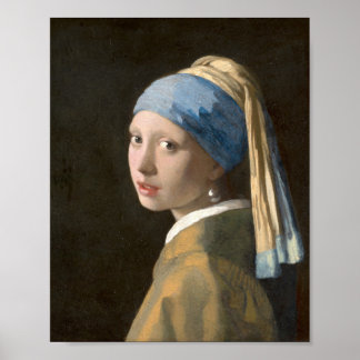 Poster Vermeer - Rapariga com Ouvido de Pérolas (1665)